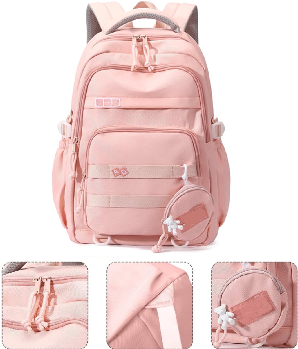 KZQ Ruime Rugzak Voor Middelbare Schoolmeisjes Met Esthetisch Design – Grote Inhoud, Perfect Als Schooltas En Voor Dagelijks Gebruik