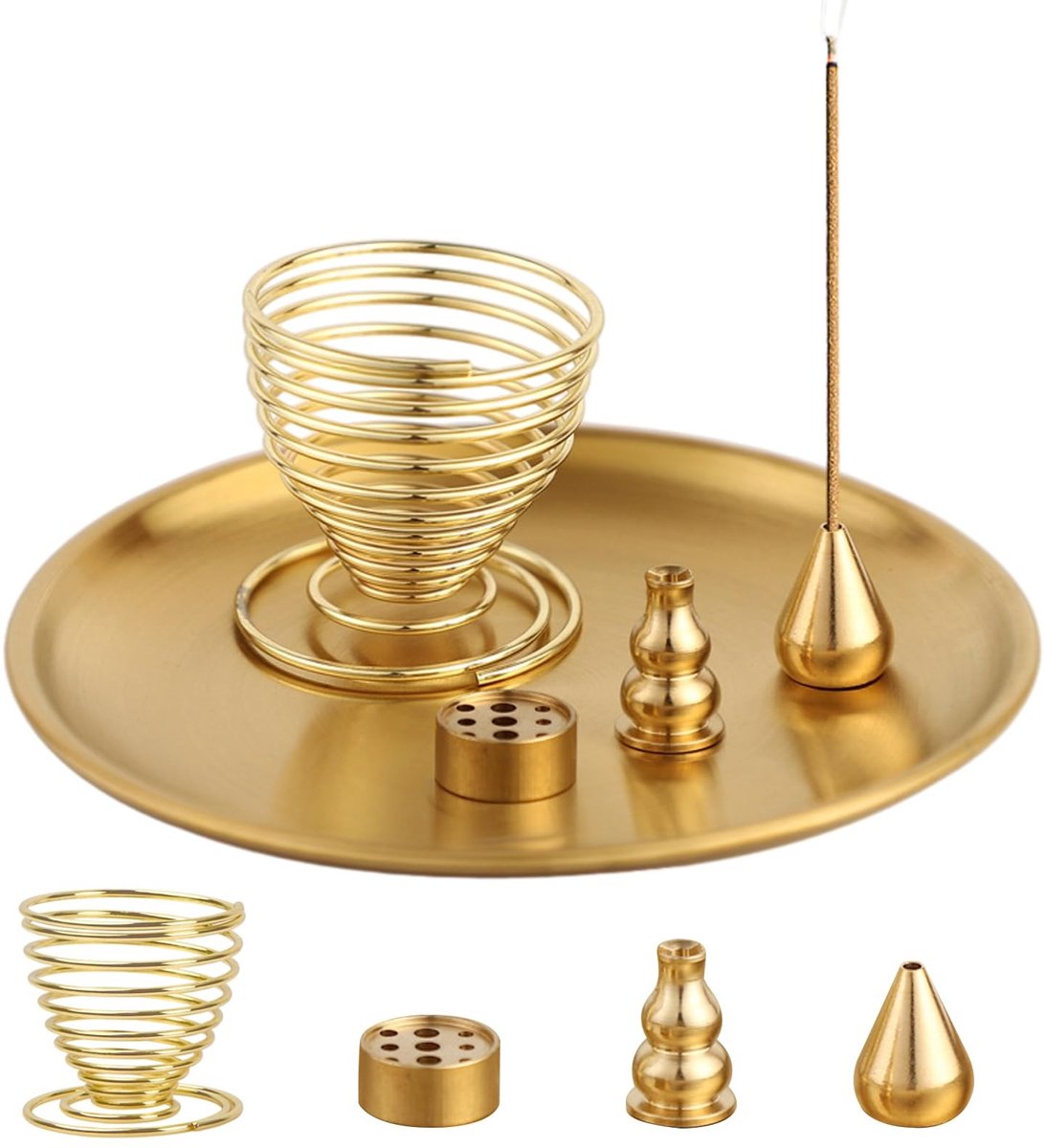 Solidchoice - 5-in-1 Mini Wierookhouders van Messing voor Meditatie