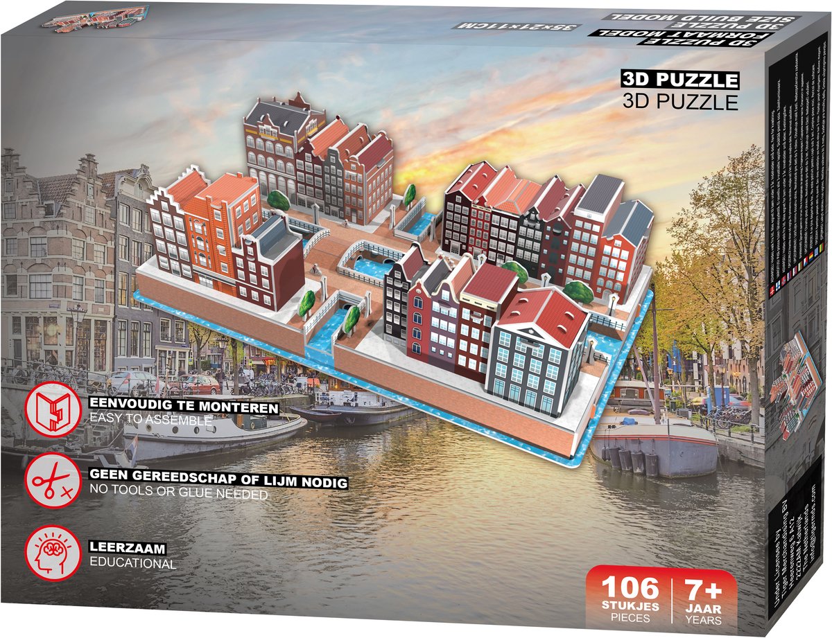 Pro-lion 3d-puzzel Amsterdam 35,2 Cm Karton Bruin 107 Stukjes