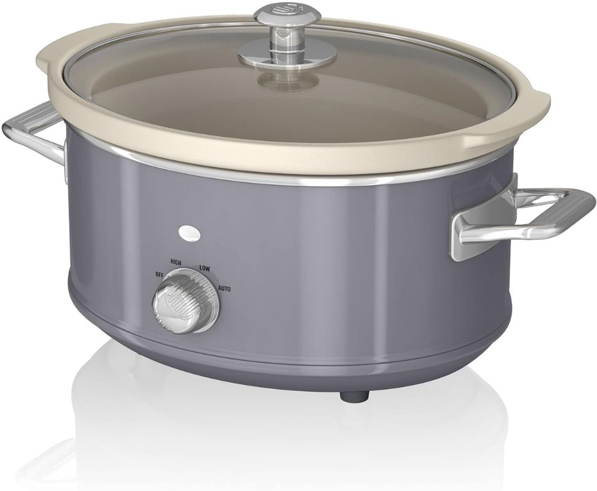 SP® Slowcooker - Warmhoudfunctie - Keramische Binnenpan - Grijs - 27cm x 33 x 22cm