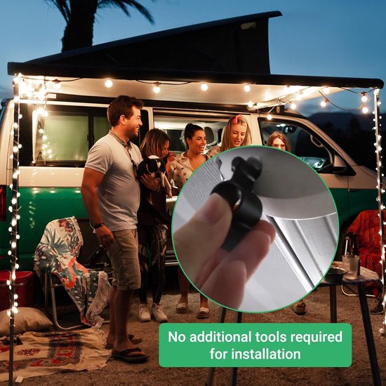 20 stuks - Luifelhaken - Luifel Haken - RV Luifel Haken - Camping Luifel Haken - Luifelhangers - S-haken - Kerstverlichting Clips - haakjes - s vormige haken - haken - voor feestverlichting, camperverlichting en lichtsnoeren - 4*3*1.5 cm - zwart — afbeelding 2