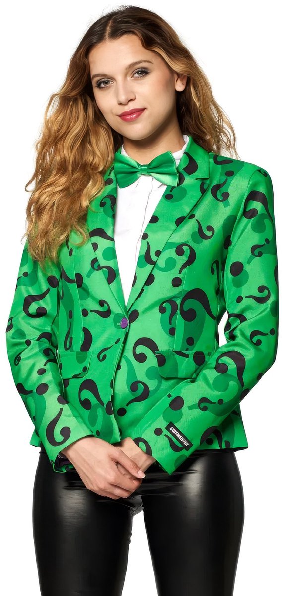 Suitmeister The Riddler™ - Dames Blazer - Halloween - Verkleedkleding - Batman DC Comics - Groen - Maat S