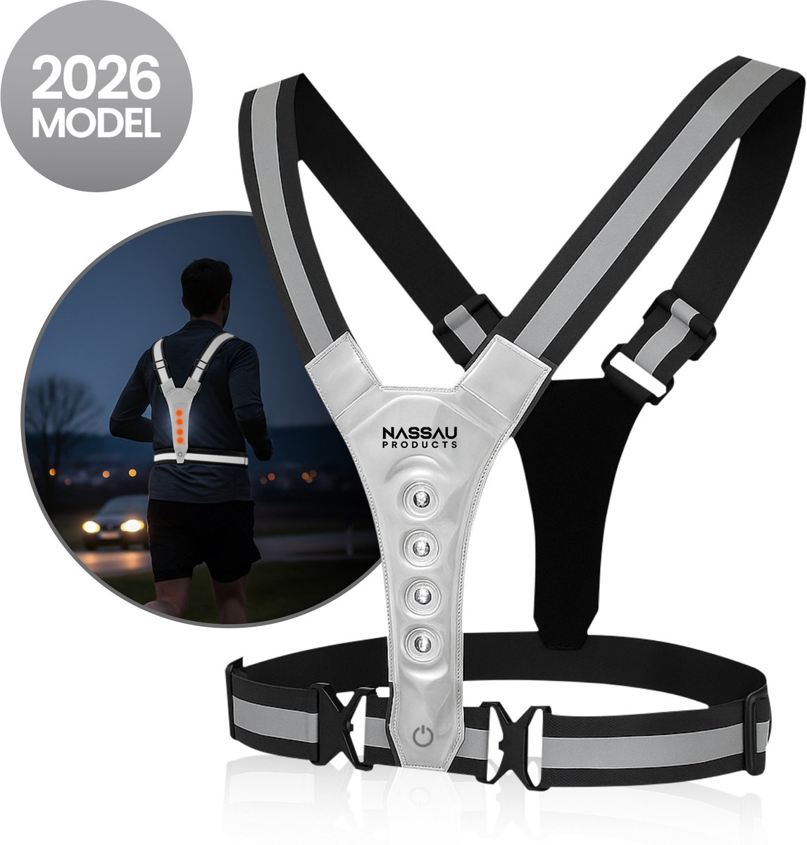 Hardloop Verlichting - Hardloopvest - Inclusief USB lader - - Reflecterend Hesje - Running vest - Hardloopvest Oplaadbaar - Nassauproducts