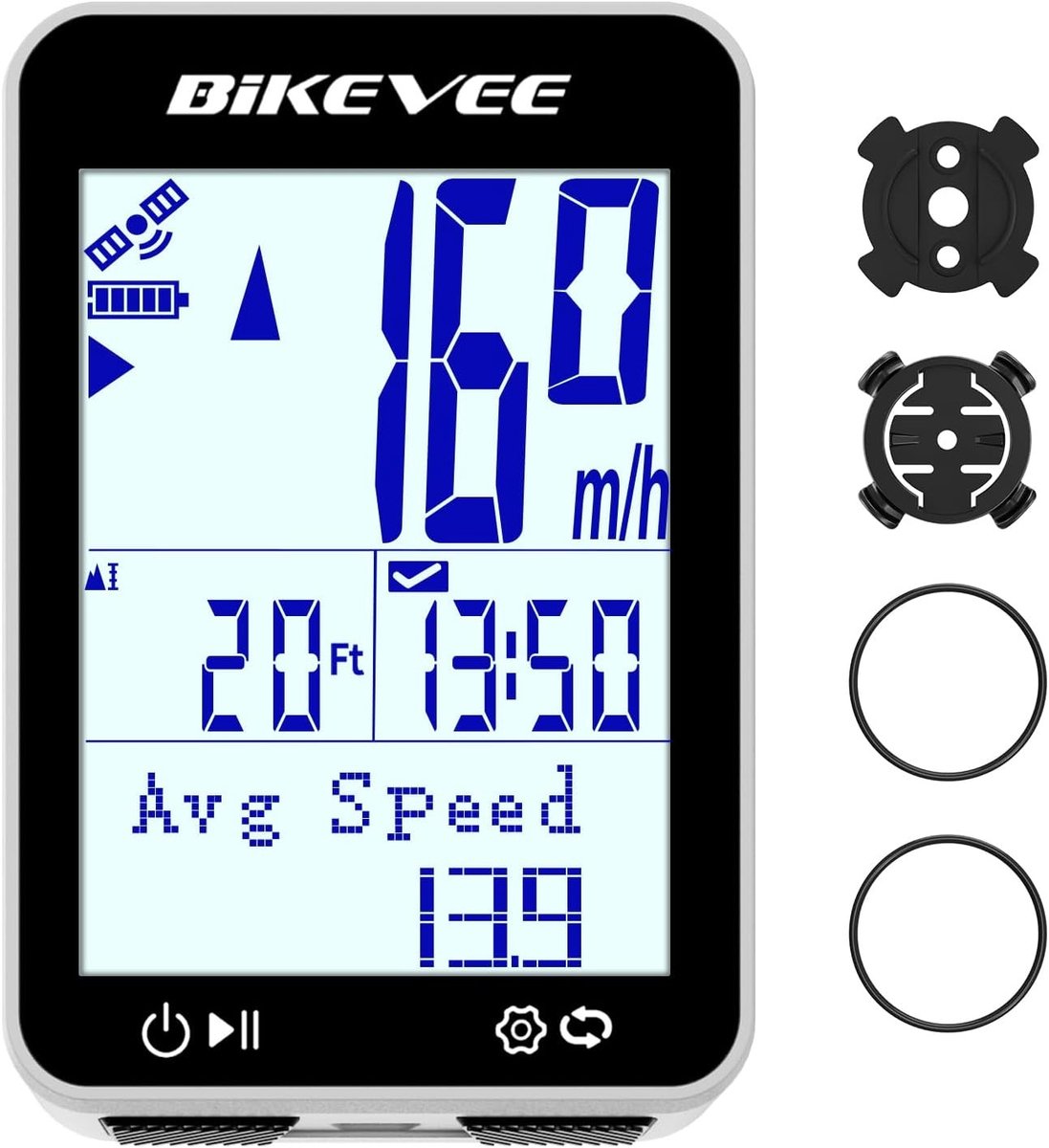 GPS Fietscomputer - Zwart - 2.4 inch - Draadloze Fietssnelheidsmeter met Auto Start/Stop - Voor Fietsers