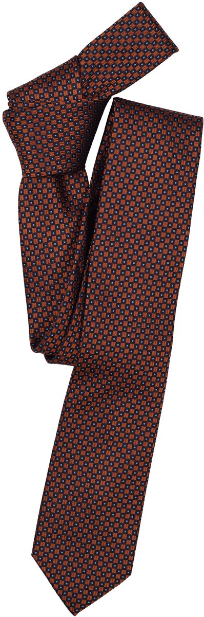 VENTI stropdas - oranje - donkerblauw dessin