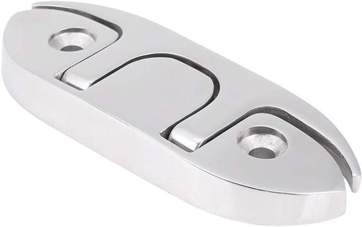 Vouwbare RVS Boot Cleat met Opklapbare Deksel voor Boot en Kajak, Geen Boren of Lassen Nodig, 12 x 4 cm