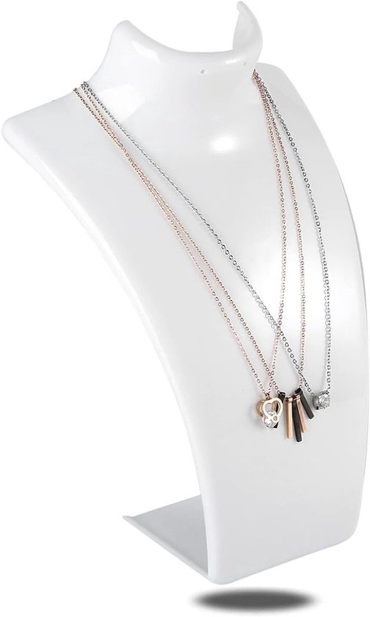 Witte Mannequin voor Sieraden, Houder voor Kettingen en Oorbellen, Perfect voor Presentatie en Organisatie van Sieraden