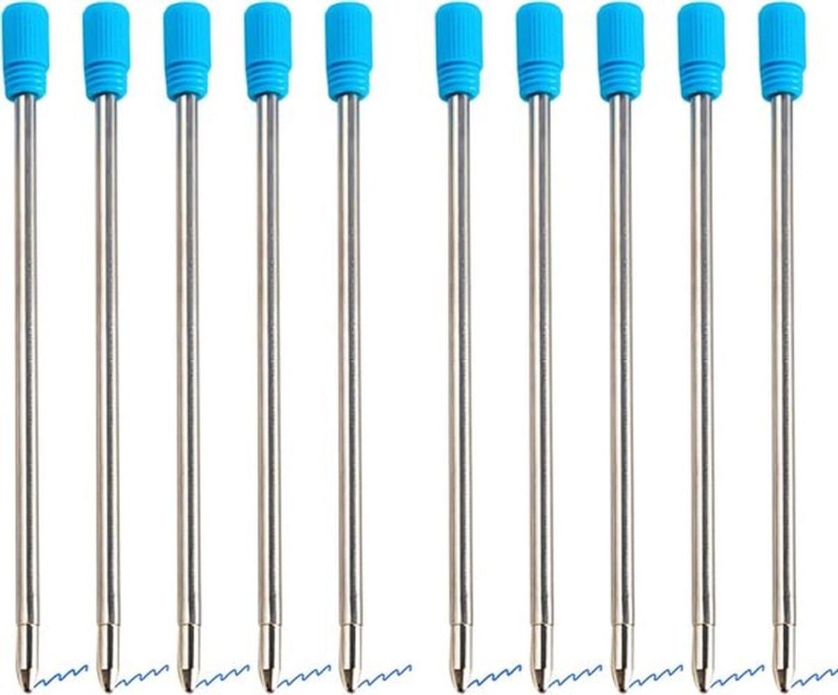 20 Stuks Vulling Balpen,7CM Metalen Balpenvulling,Vulling voor Balpen Medium,Zwart/Blauw (Blauw)