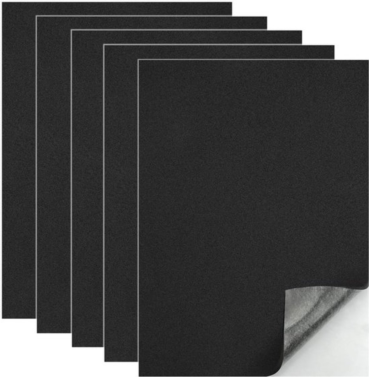 5 stuks zelfklevende EVA-schuimpanelen, zwart, 300 x 200 x 3 mm, antislip schuimmatten met zelfklevende achterkant, voor meubels, fotolijsten en scrapbooks