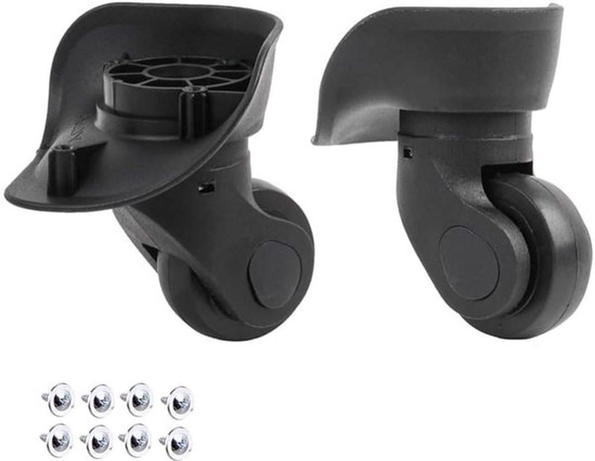 Vervangende Swivel PVC Kofferwielen - Universele Spinner Wielen voor Bagage Trolley, Zwart, Duurzaam en Stijlvol