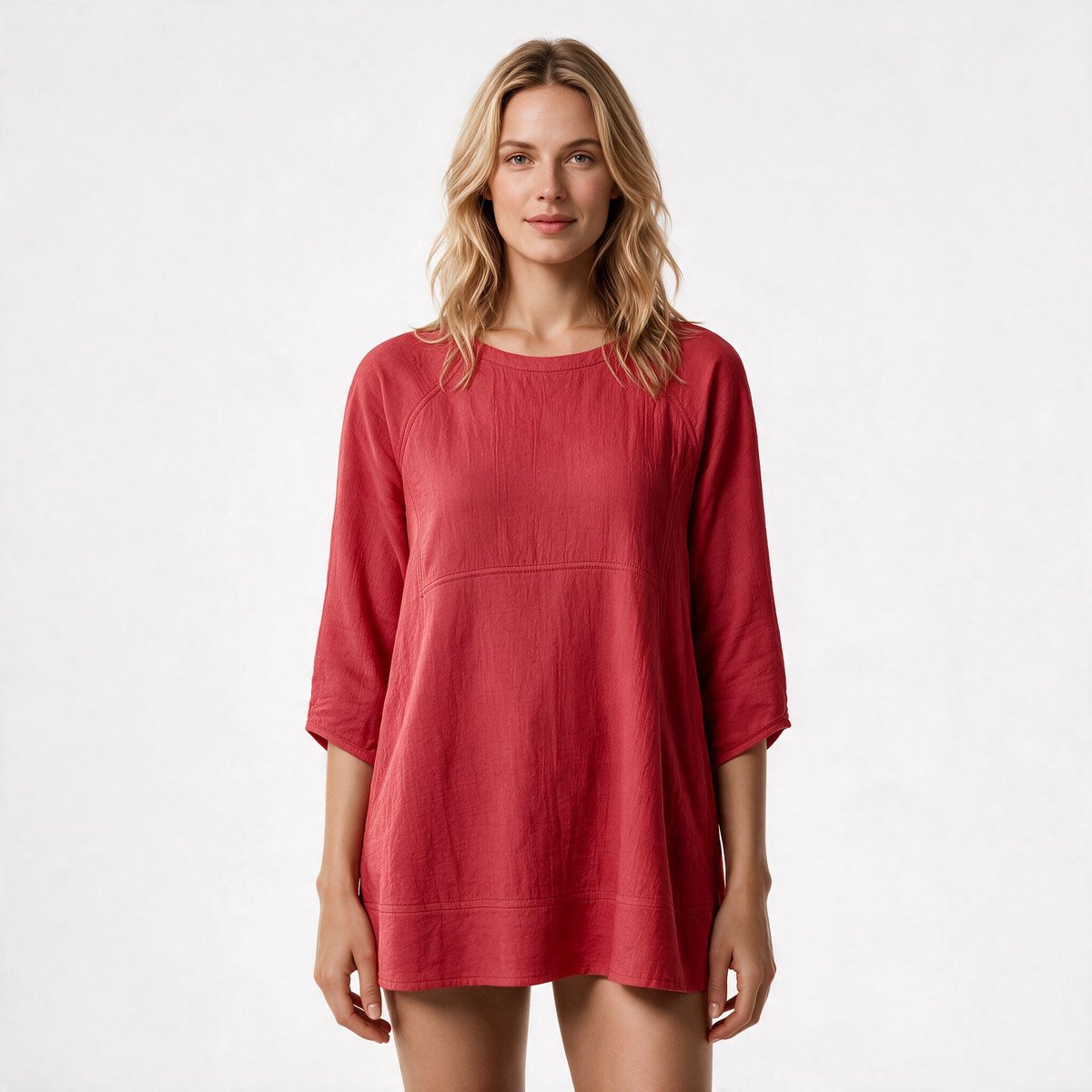 Imily Bela Dames Lange Tuniek Top met Driekwartmouwen