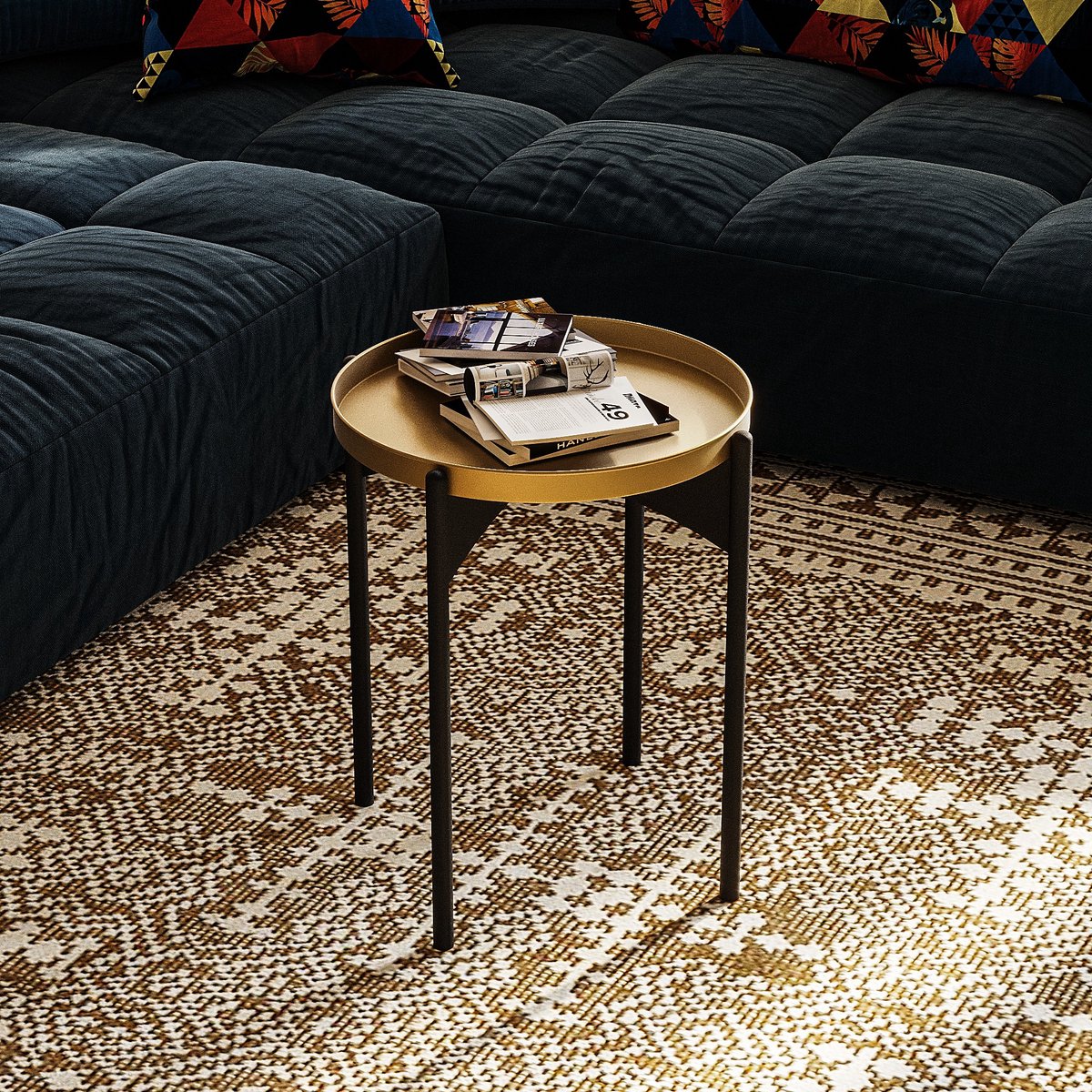 Skye Decor , Salontafel, Shb-002, Metaal, Zwart & Goud, 44 x 44 x 57 cm Zwart Goud