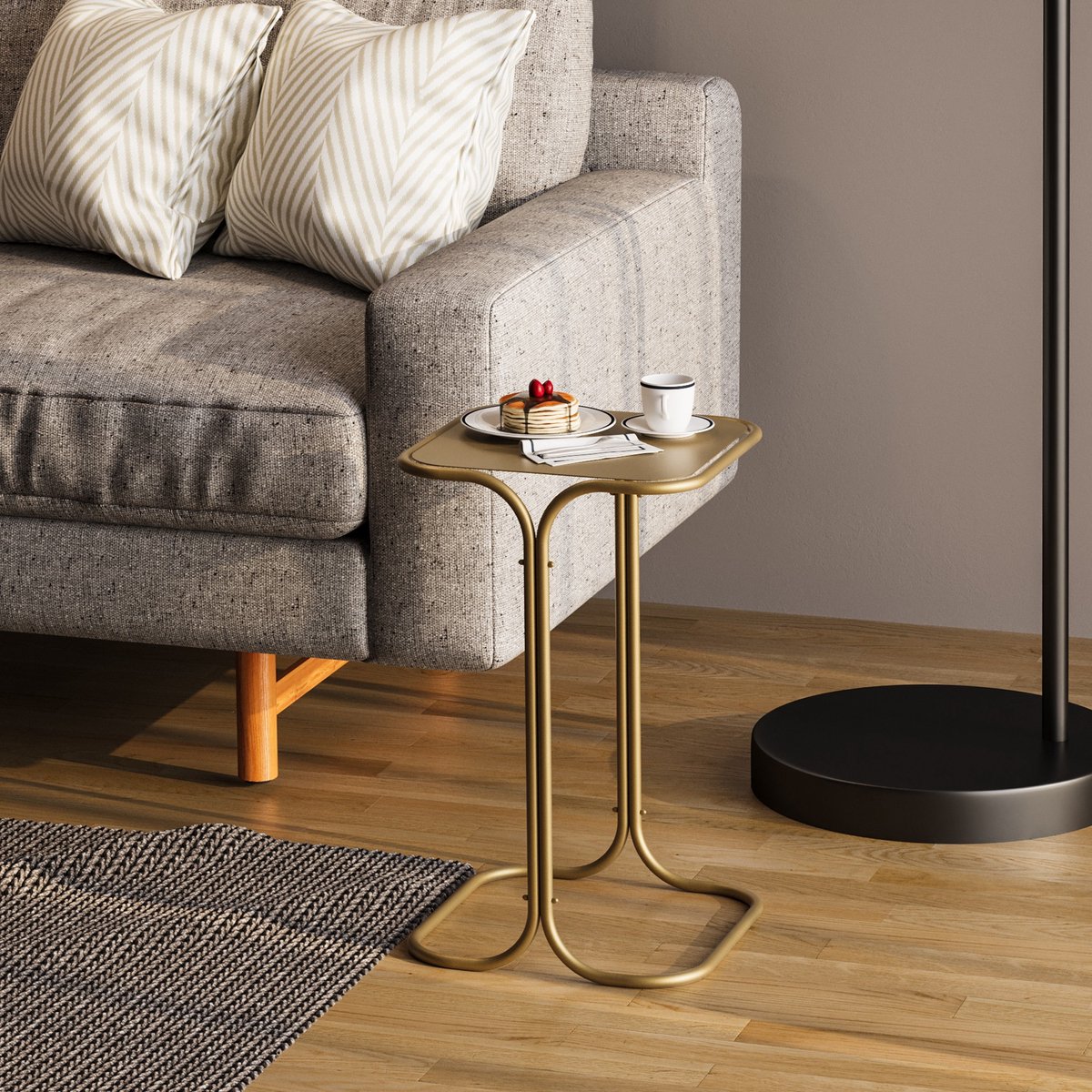 Skye Decor , Salontafel, Shb-001-B, Metaal, Goud, 30 x 30 x 52 cm
