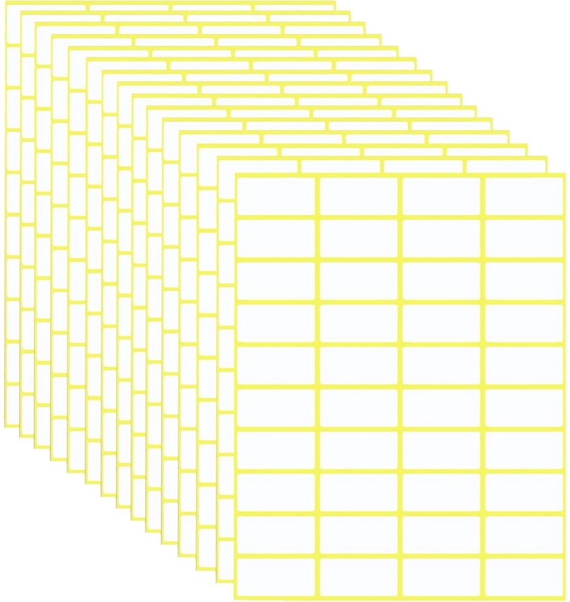 GELLDG 15 Stuks Universele Stickers - Zelfklevende Etiketten - 19x38mm - Sterke Hechting en Makkelijk Beschrijfbaar - Geschikt voor Prijskaartjes, Adressen, Diepvries, Keuken en Potjes - Papieren Materiaal