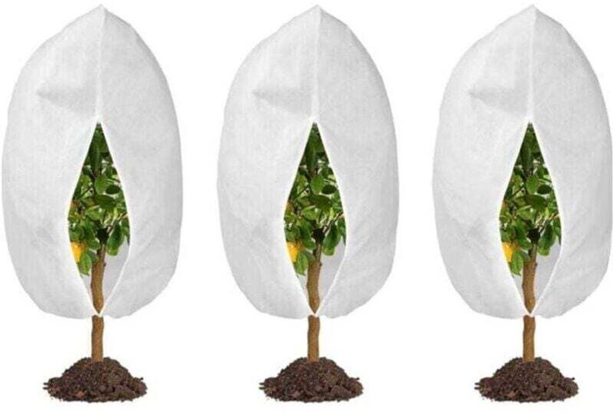 Winterhoezen geschikt voor buitenplanten (60 cm x 80 cm), geschikt voor trekkoord, koubestendig, weerbestendig, warm en herbruikbaar.