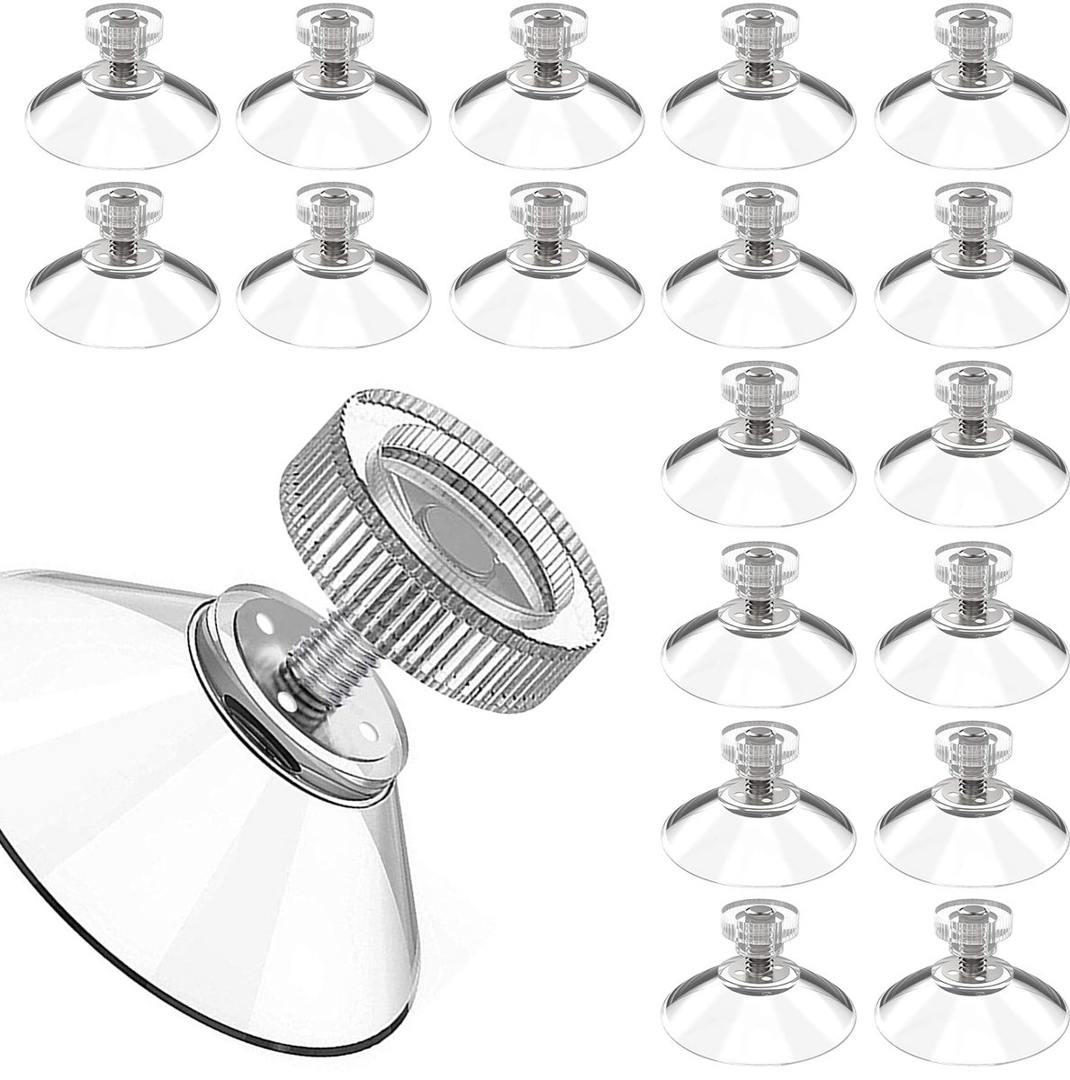 Solidchoice - Set van 20 Zuignappen met M5 Draad voor Gladde Oppervlakken