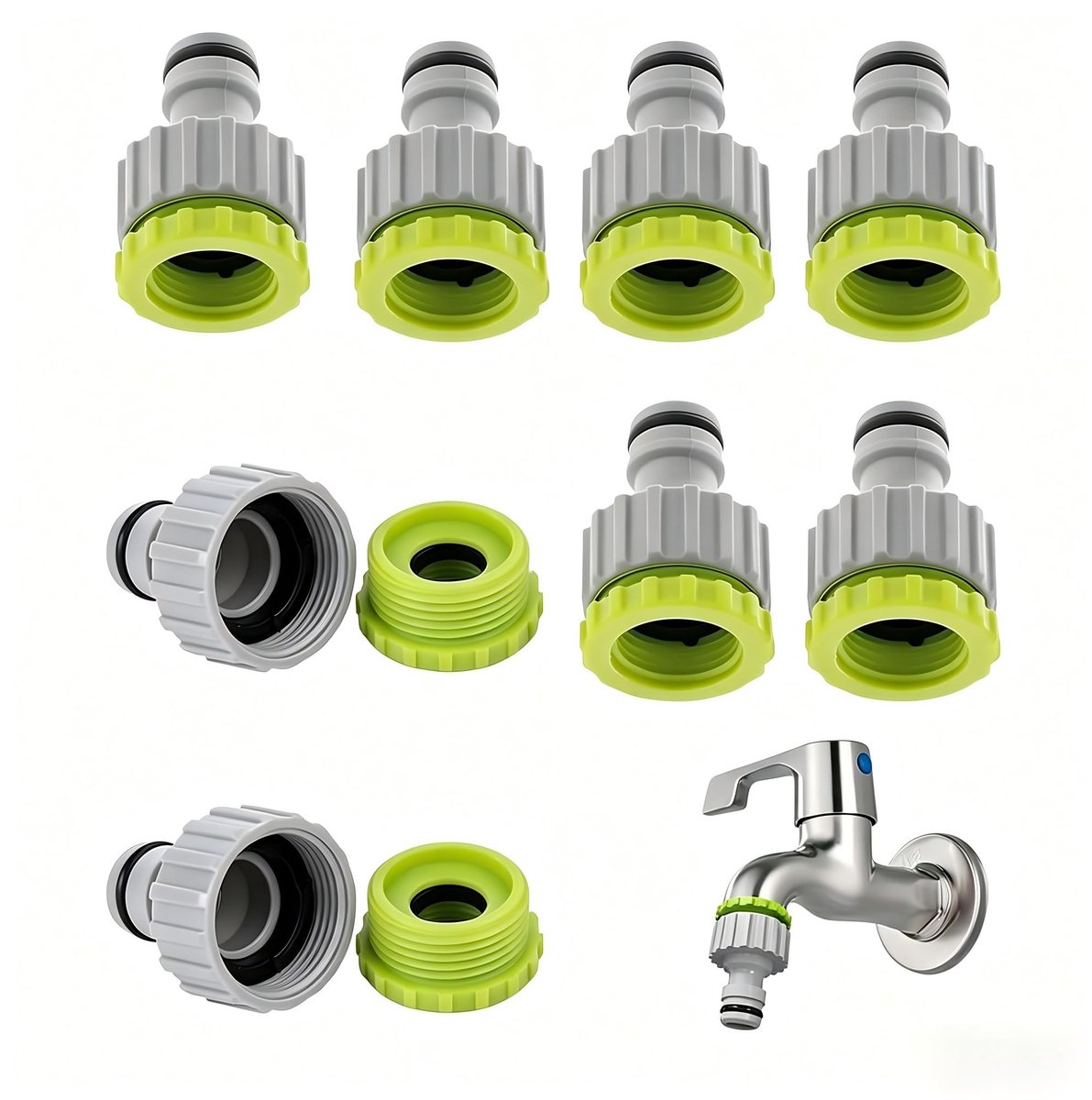 Solidchoice - Set van 8 2-in-1 Waterkraanadapters