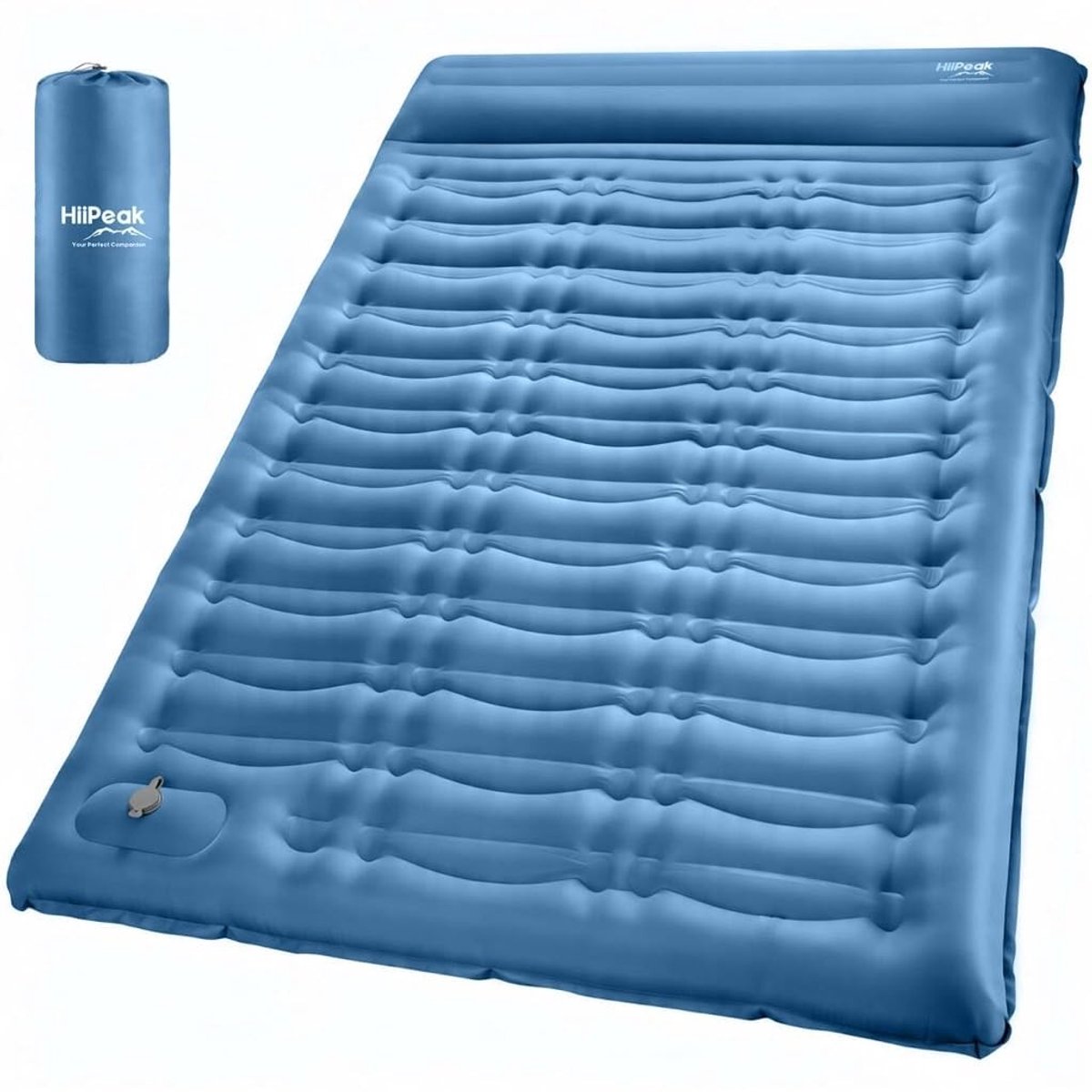 Solidchoice - Zelfopblazend Campingmatras voor 2 Personen met Voetpomp