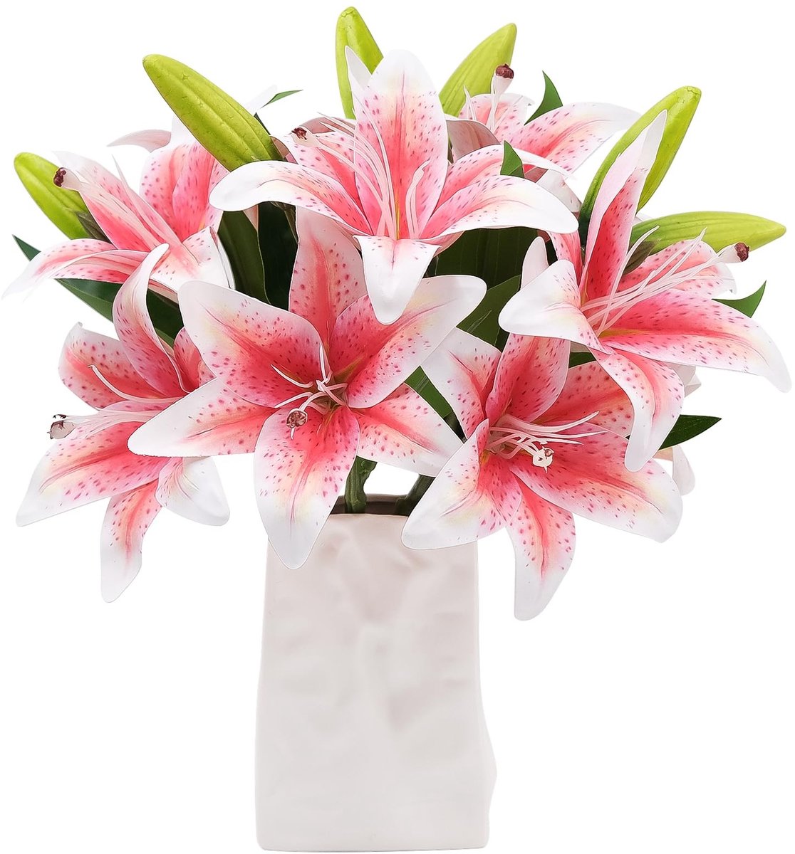 Solidchoice - Set van 5 Kunstlelie Bloemen voor Bloemstukken