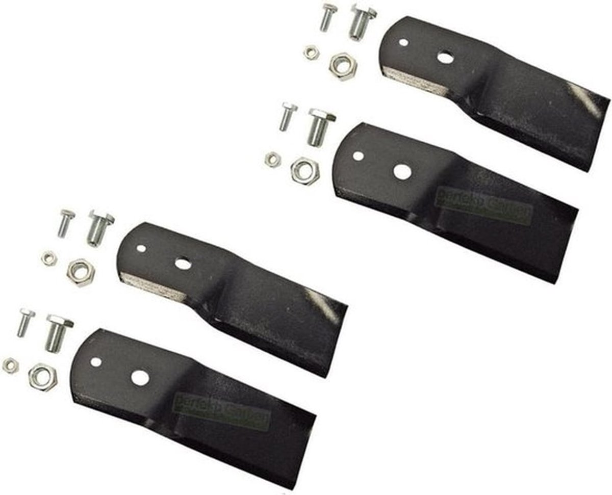 Messen 4 x 17 cm - Gecertificeerd Staal - Scherp en Uitgebalanceerd - Compatibel met Stiga - Set van 2 - Inclusief Schroeven en Moeren - Grasmaaierbladen