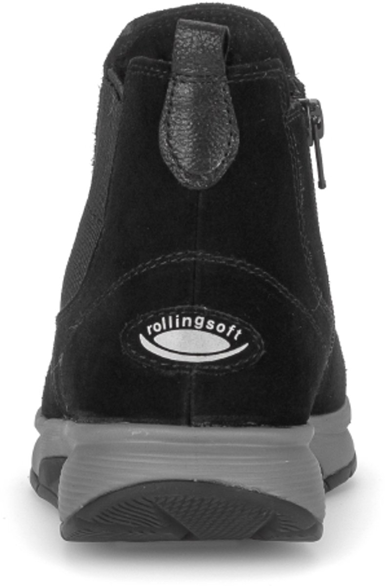 Gabor Rollingsoft - Dames sportieve enkellaars - Zwart suede - Artikel 0804.02.008 - Maat 42