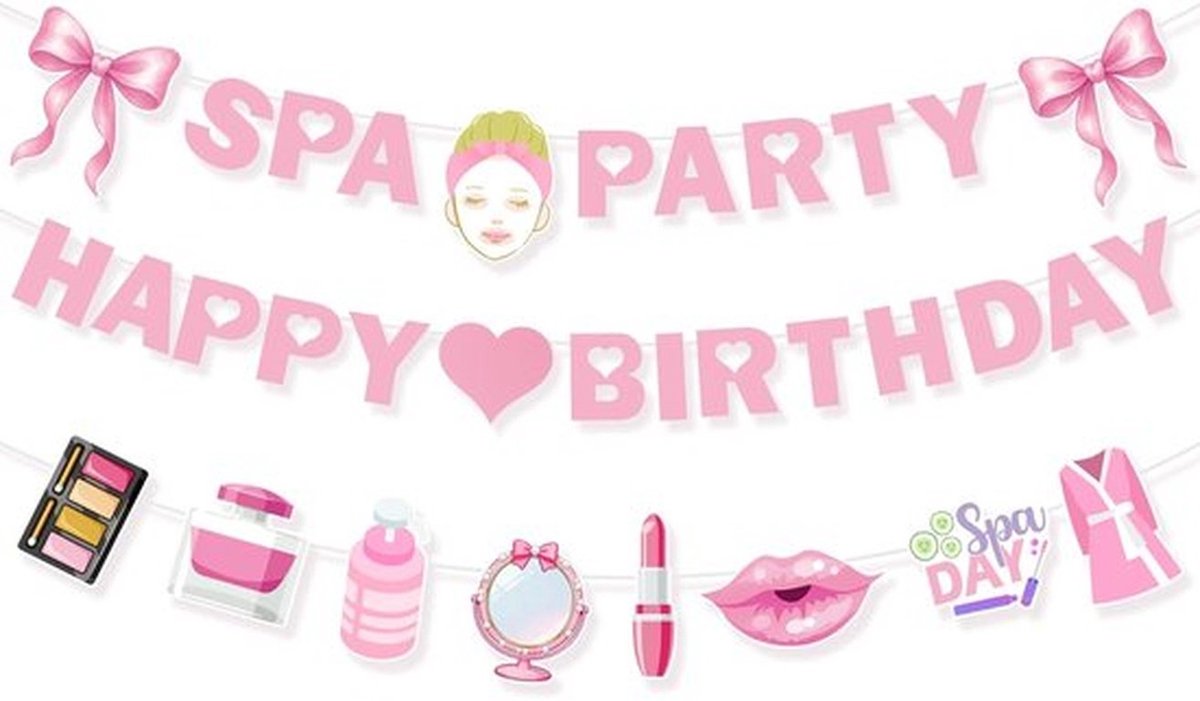 Verjaardagsbanner 3 Stuks - Spa-Thema Decoratie - Wanddecoratie - Plafonddecoratie - Feestdecoratie - Professionele Kwaliteit
