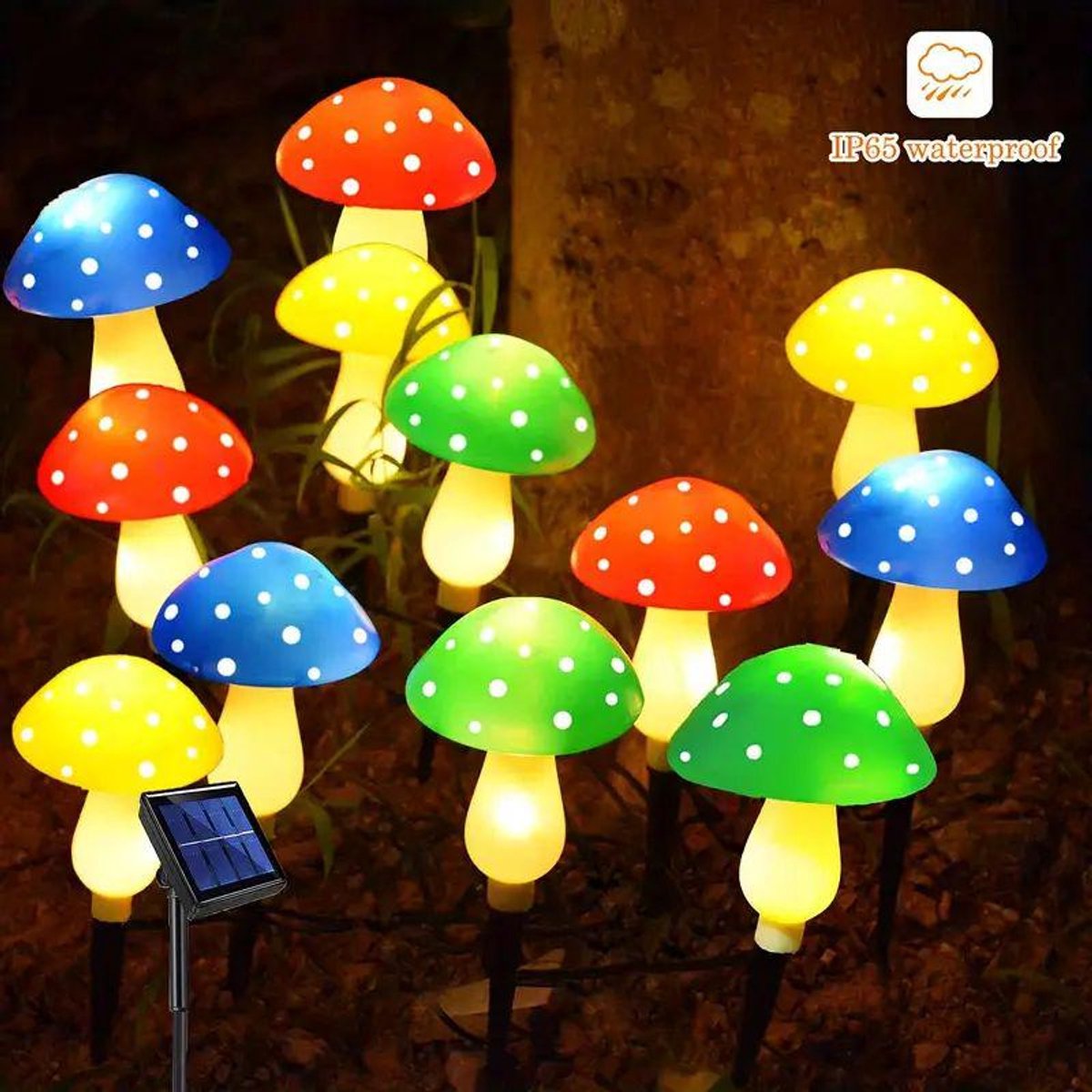 Namajunas - 12 Stusk Paddenstoel Solar Tuinverlichting - Paddenstoel Lamp - 8 Lichtmodi - paddenstoelen - Buitenverlichting op Zonneenergie - Tuindecoratie - Lantaarn voor Buiten - Waterdicht - Sfeerverlichting - Voor Gazon, Bruiloftsdecoratie