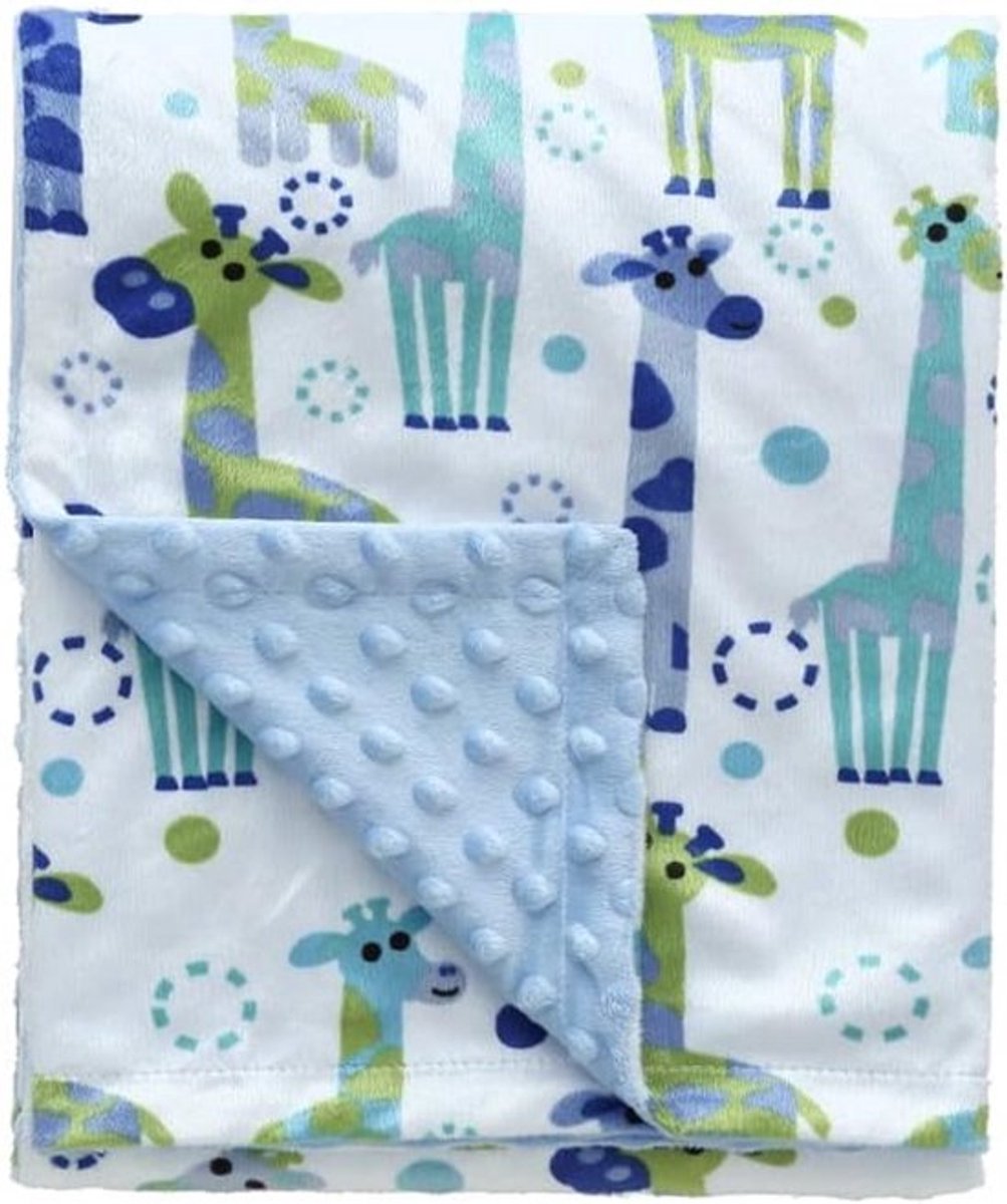 Zachte Babydeken van Minky Wol voor Jongens, Perfect als Geboortecadeau voor Pasgeborenen en Peuters, 75x100cm met Schattige Dierenprint
