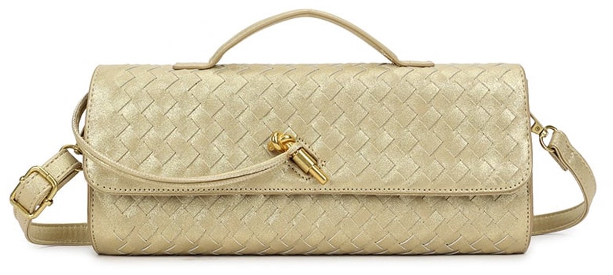 Giuliano kunstlederen gevlochten clutch Zita - Dames - Goud