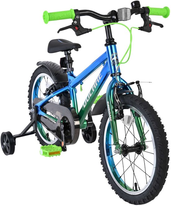 Volare Chrome Kinderfiets - Jongens - 16 inch - Blauw Groen - Twee Handremmen van Volare — afbeelding 3