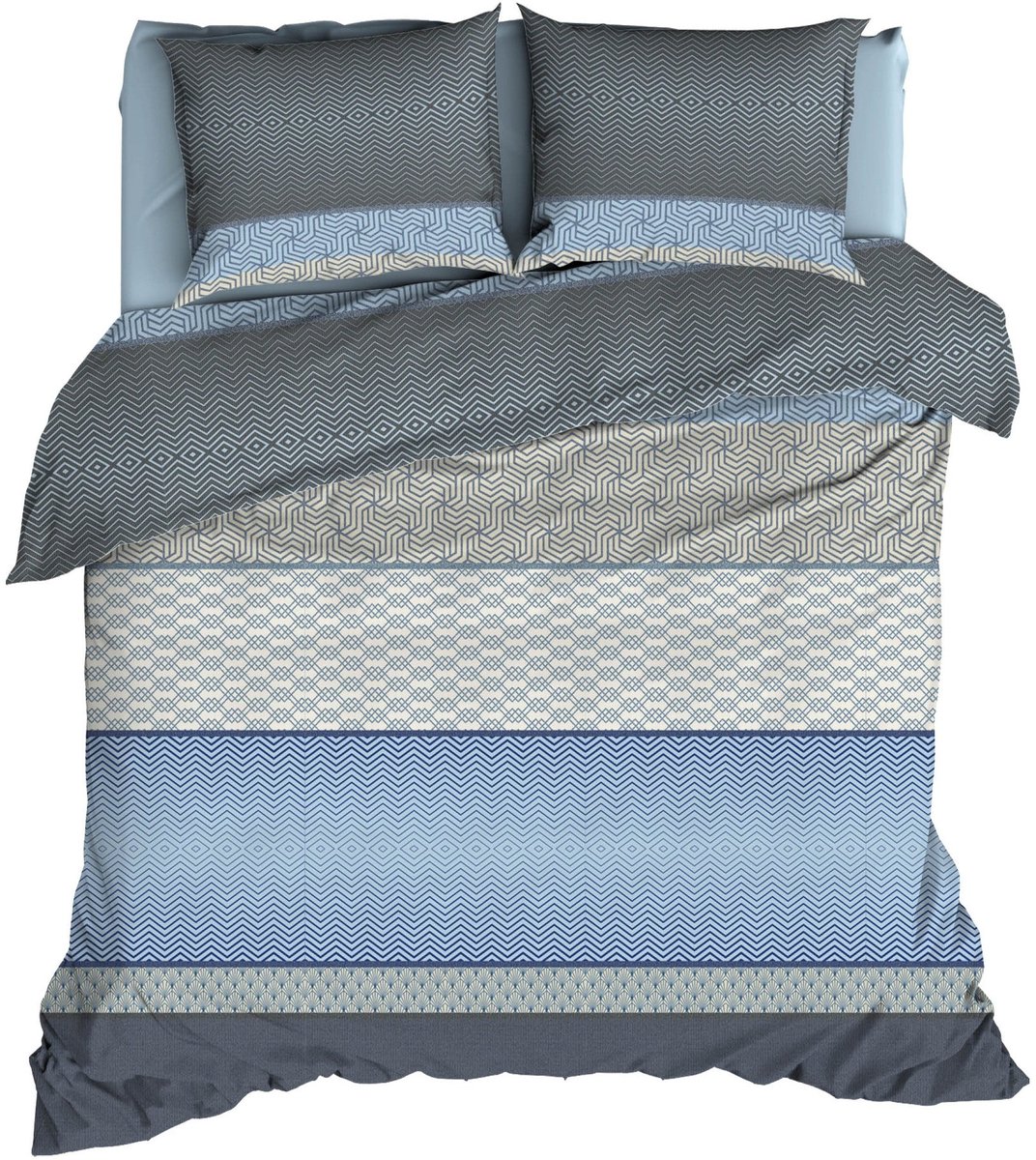 Satin d'Or Dekbedovertrek Satijn Maddox Blauw - 240 x 200/220 cm + 2 kussenslopen - [Blauw]