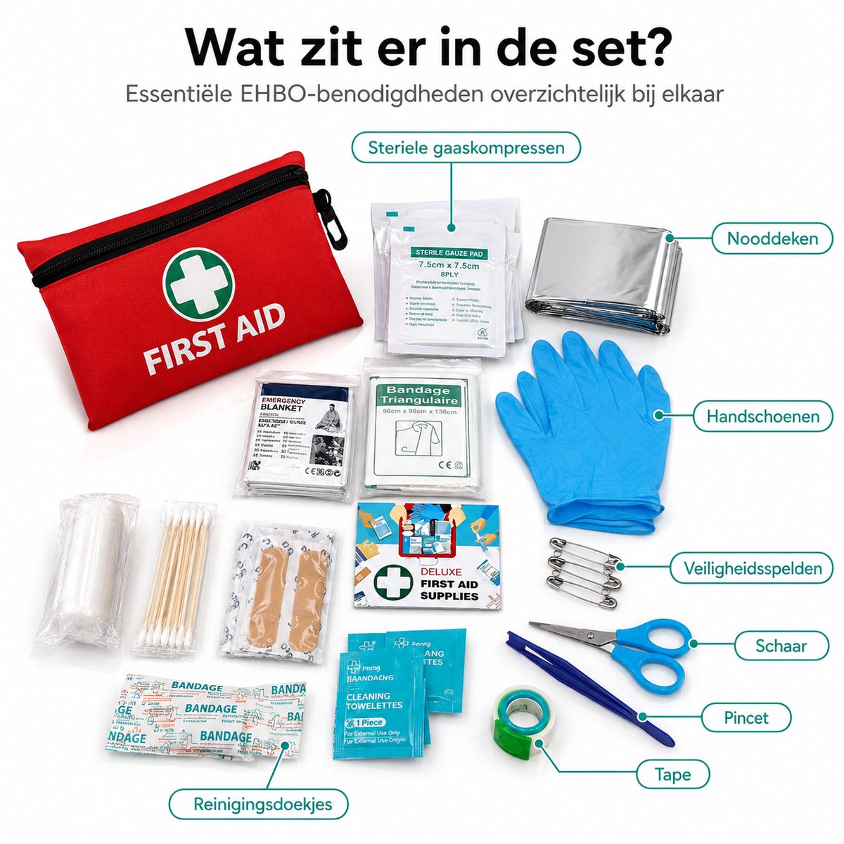 Twenty4seven® EHBO Kit 110 Delig - Verbanddoos & Koffer - Noodpakket met Verband - Draagbaar voor Thuis, Bedrijf, Auto & Op Reis – foto 2