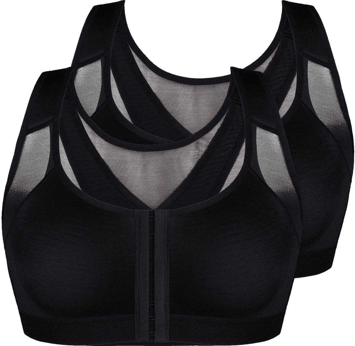 2-pack soft-bh's met voorsluiting Basic