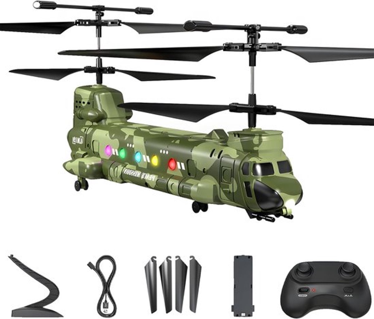 Afstandsbediening Helikopter met LED Licht, 2.4 GHz, 3 Snelheden, Geschikt voor Volwassenen en Kinderen, Perfect voor Buiten en Binnen Gebruik
