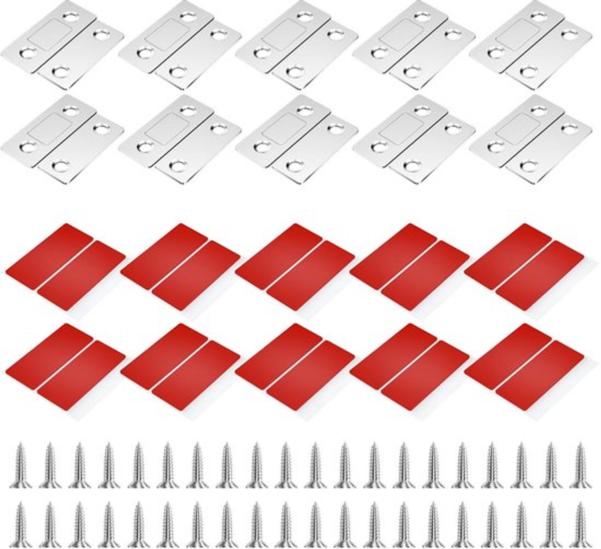Deurmagneten 10 stuks - Sterke Magneetsluiter - Zelfklevende Deurhouder - Magnetische Deursluiter - Meubelmagneet - Ultradun Ontwerp 3,5 mm
