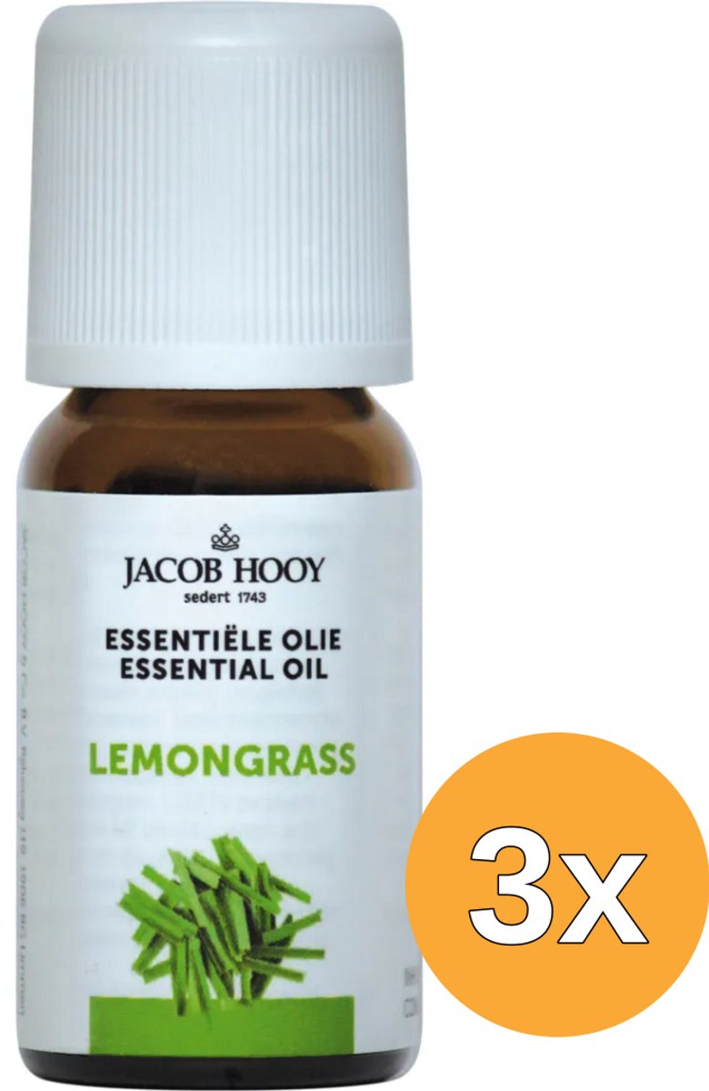 3x Jacob Hooy Lemongrass olie (10 ml)