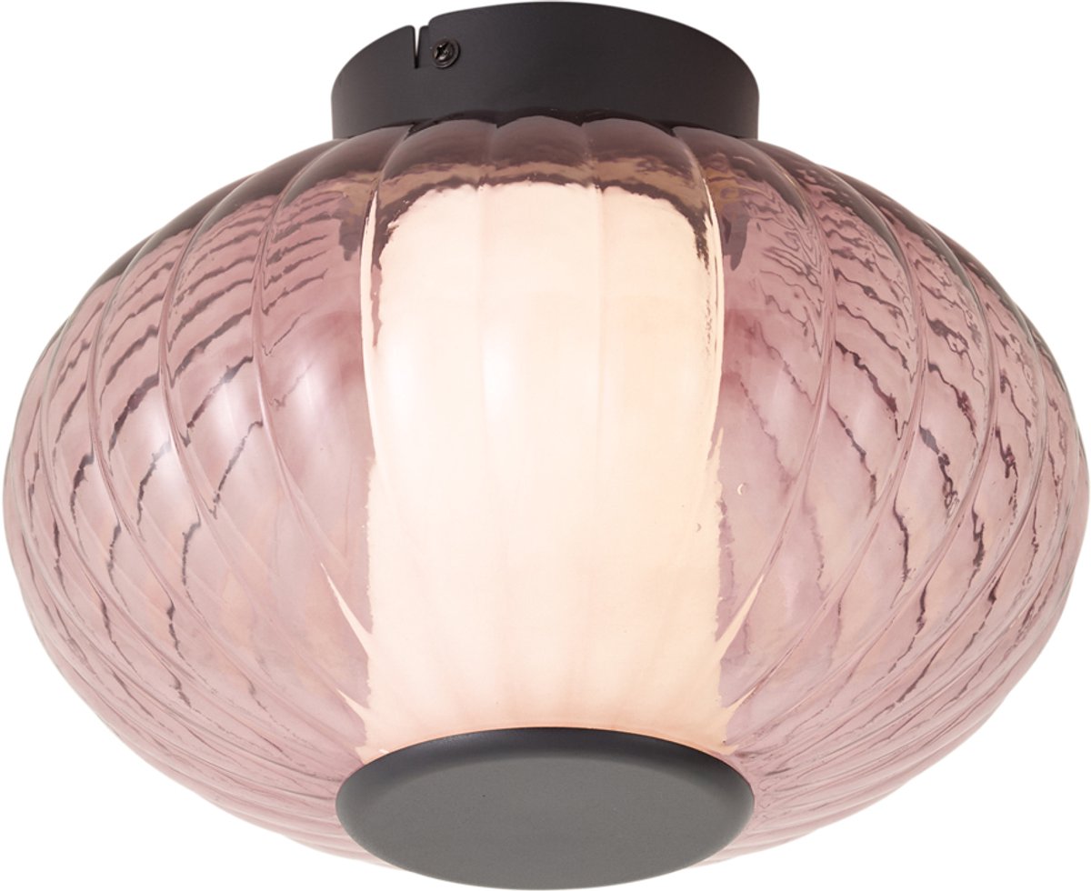 Qazqa led design plafondlamp - Margherite - zwart, dimbaar, 28cm, ideaal als hal, slaapkamer en woonkamer lamp