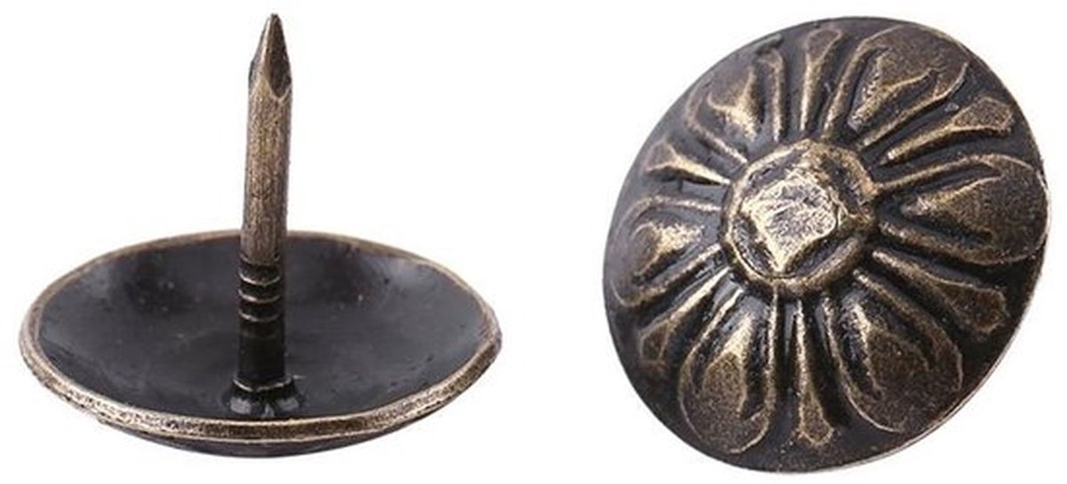- Decoratieve nagel - Vintage - Metaal - Meubels - Bank - Deur - Elegante bekleding - Zilver - Geschikt voor stoffering - Daisy Nail - 10 x 14 mm - Spoordecoratie - Klassieke uitstraling - Nagels voor decoratie - Nagels voor bekleding.