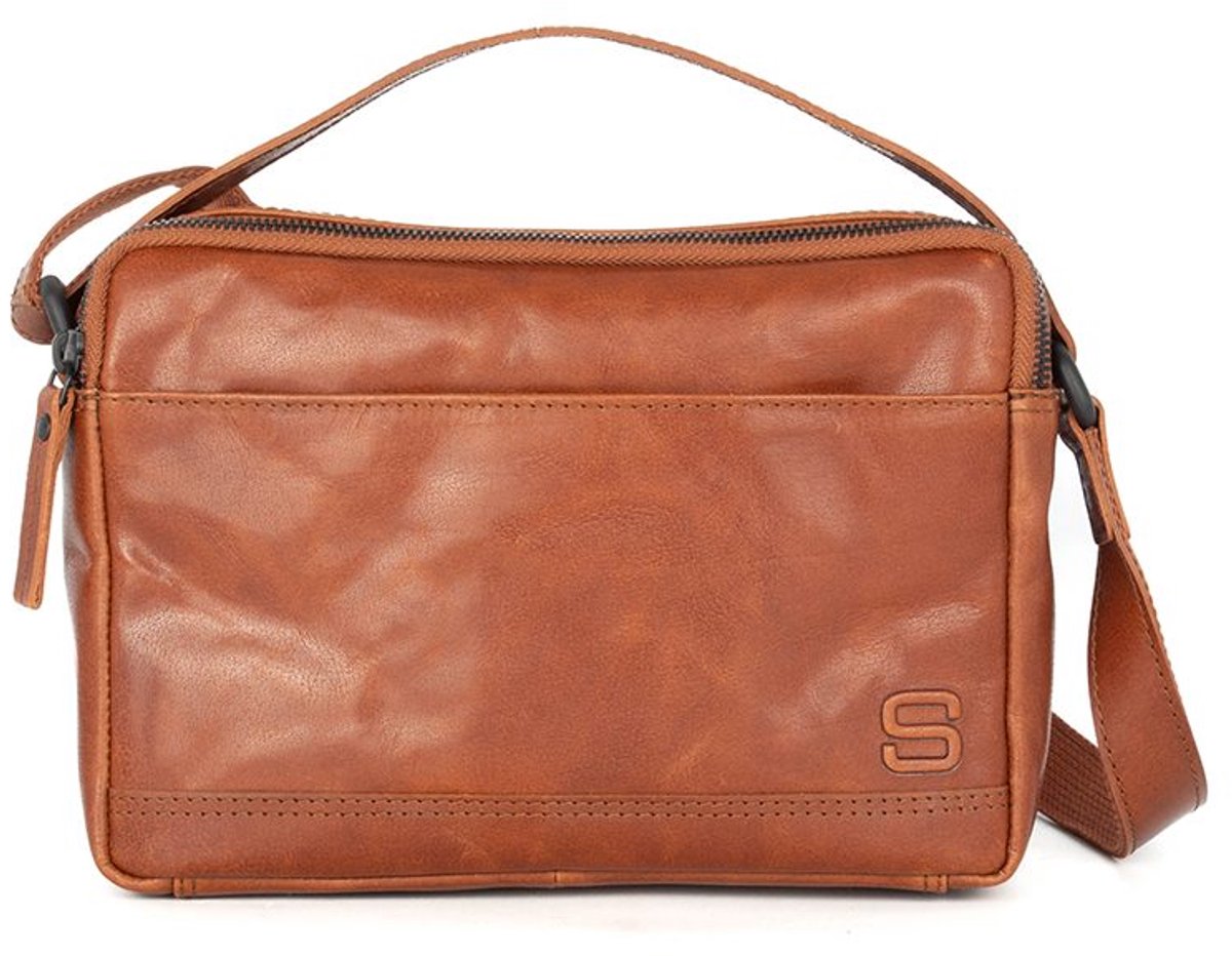 Leren Crossbodytas - Randell - Brandy Cognac