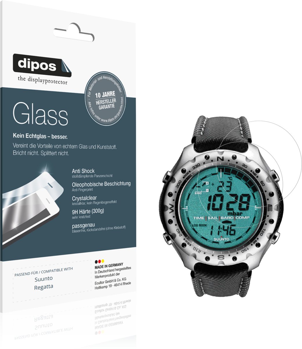 dipos – 2x Pantserfolie geschikt voor Suunto Regatta | 9H Screenprotector