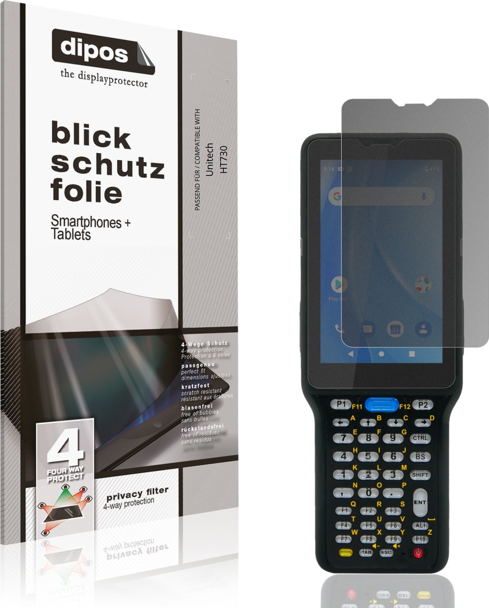 dipos – Matte Privacy Screenprotector geschikt voor Unitech HT730 | Anti-Spy Beschermfolie