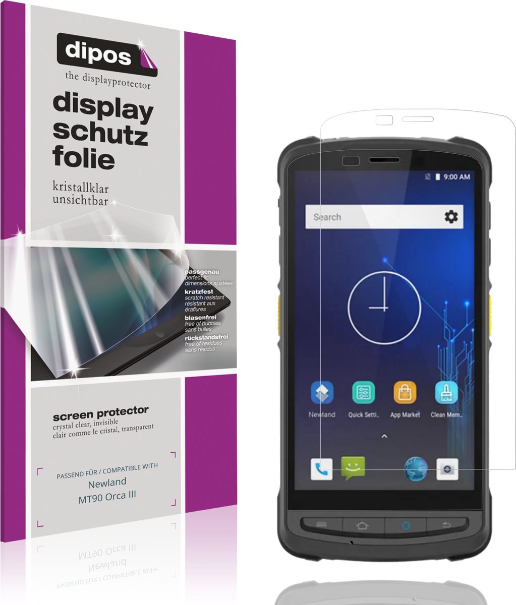 dipos – 4x Beschermfolie geschikt voor Newland MT90 Orca III | Krasbestendige & heldere Screenprotector Ultra-Thin