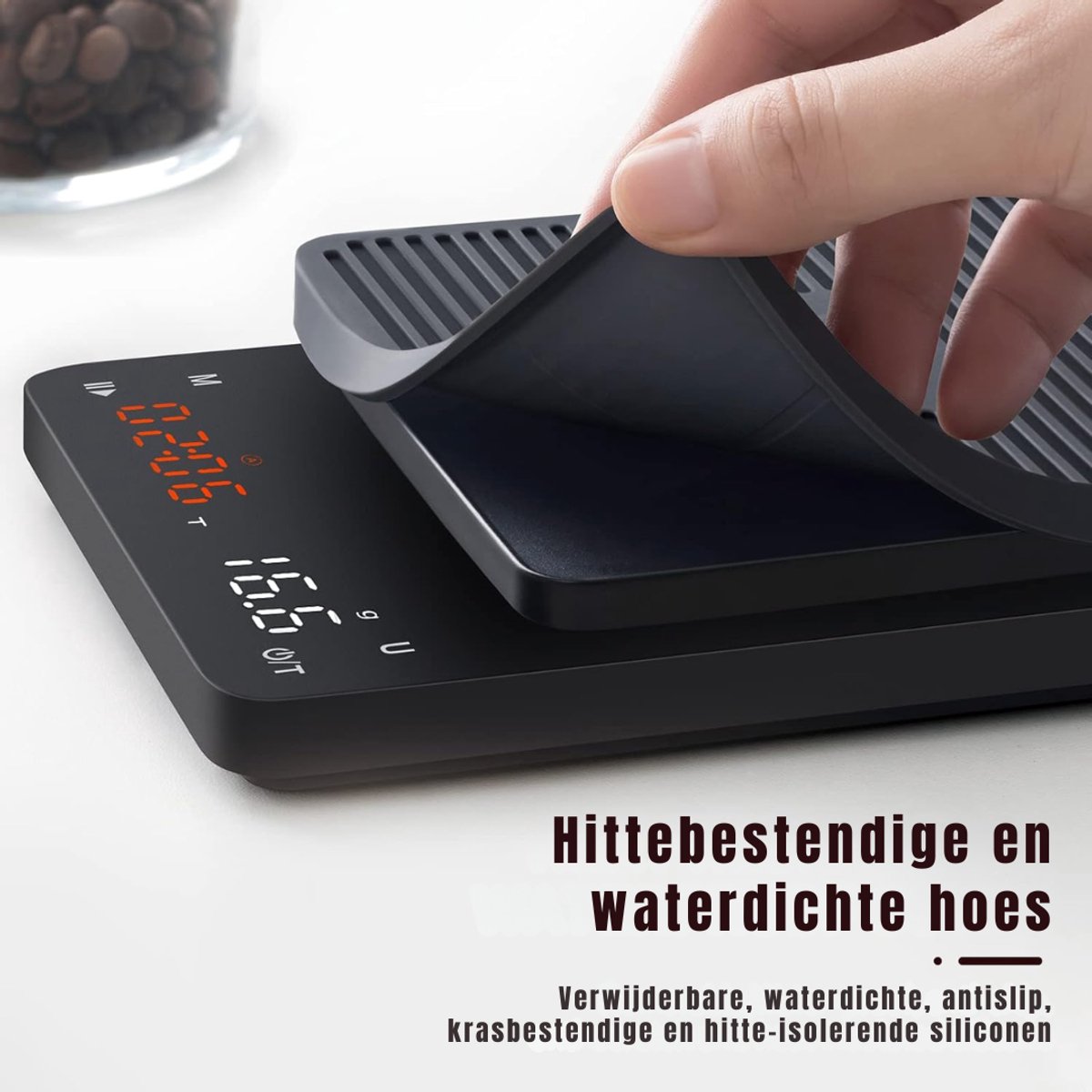 KIRA® Digitale Keukenweegschaal - Nauwkeurige Keuken Weegschaal - Digitale Koffie Weegschaal met Timer - Zwart - 17cm x 13cm x 4cm