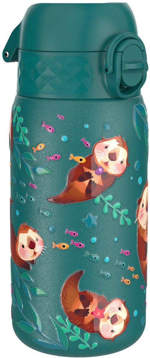 Solidchoice - Lichtgewicht RVS Kinderen Waterfles 400ml, Lekvrij en Vaatwasserbestendig, Otters