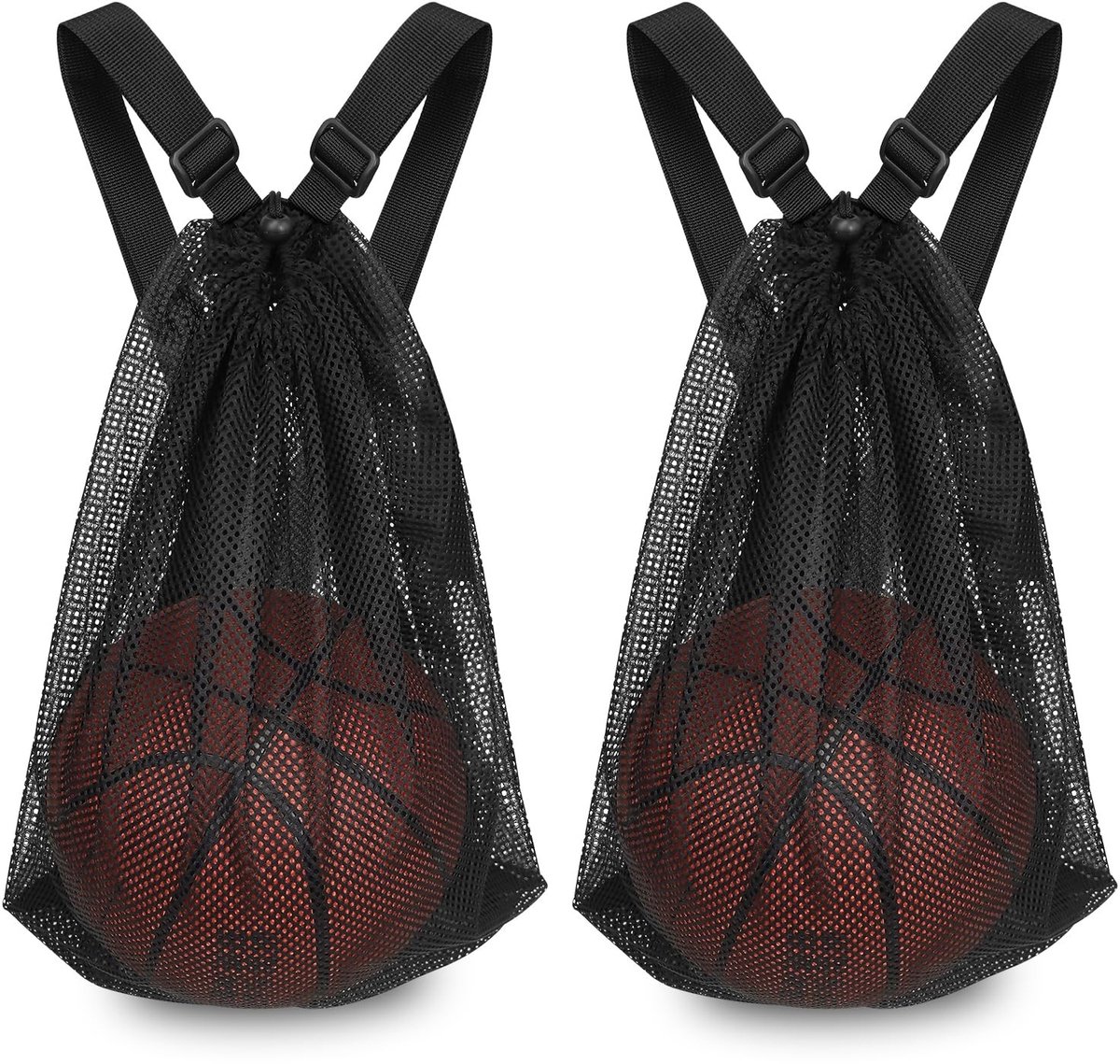 Solidchoice - Set van 2 Mesh Sporttassen met Trekkoord