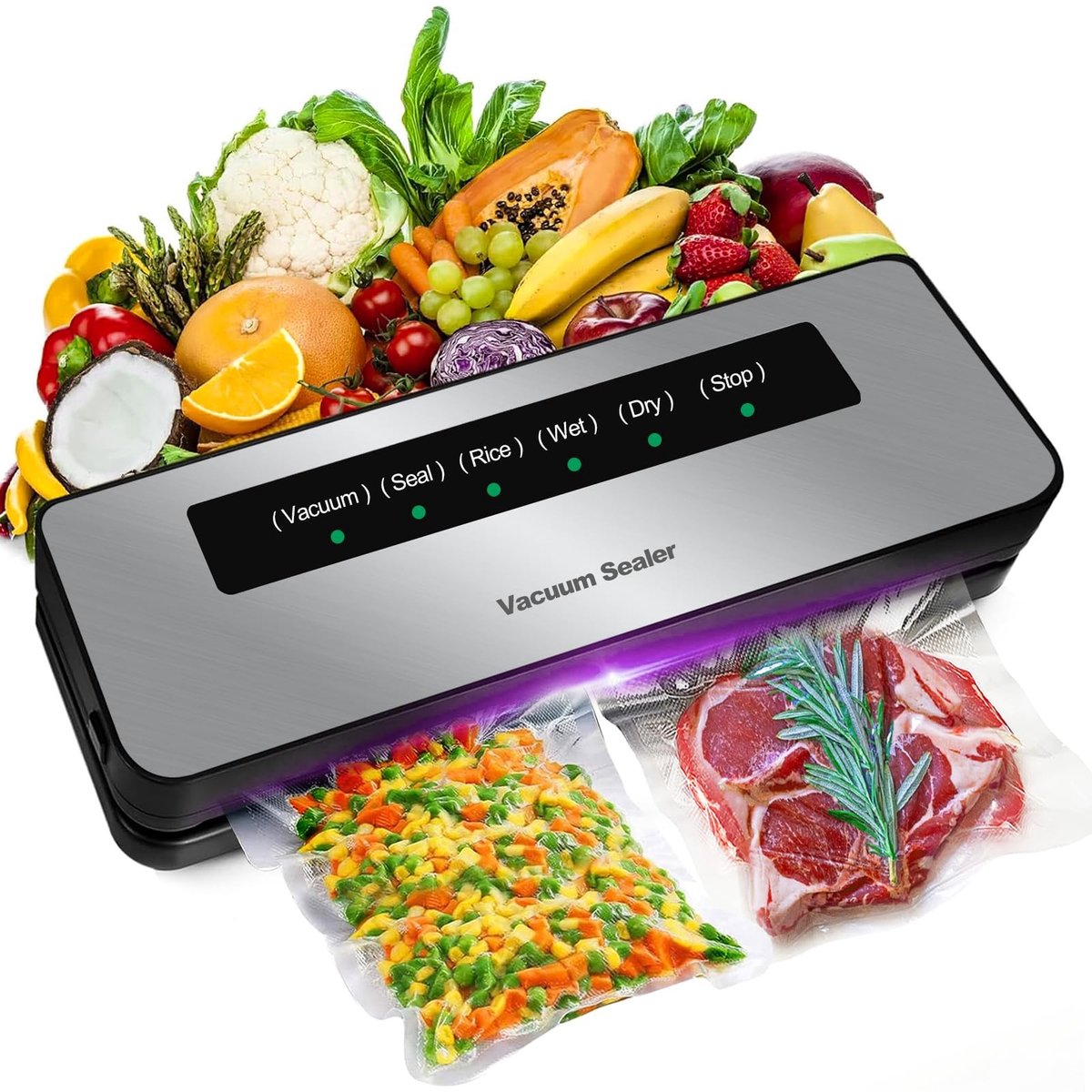 Solidchoice - Automatische Voedsel Vacuum Sealer met 20 Vacuumzakken