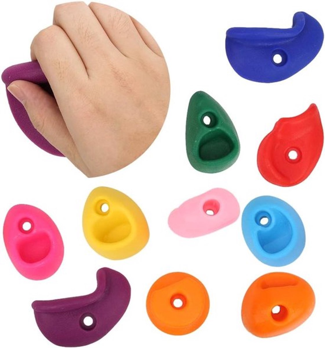 Grote multi-kleurige klimgrepen voor binnen en buiten, 10 stuks, ideaal voor DIY klimwanden en speelplaatsen