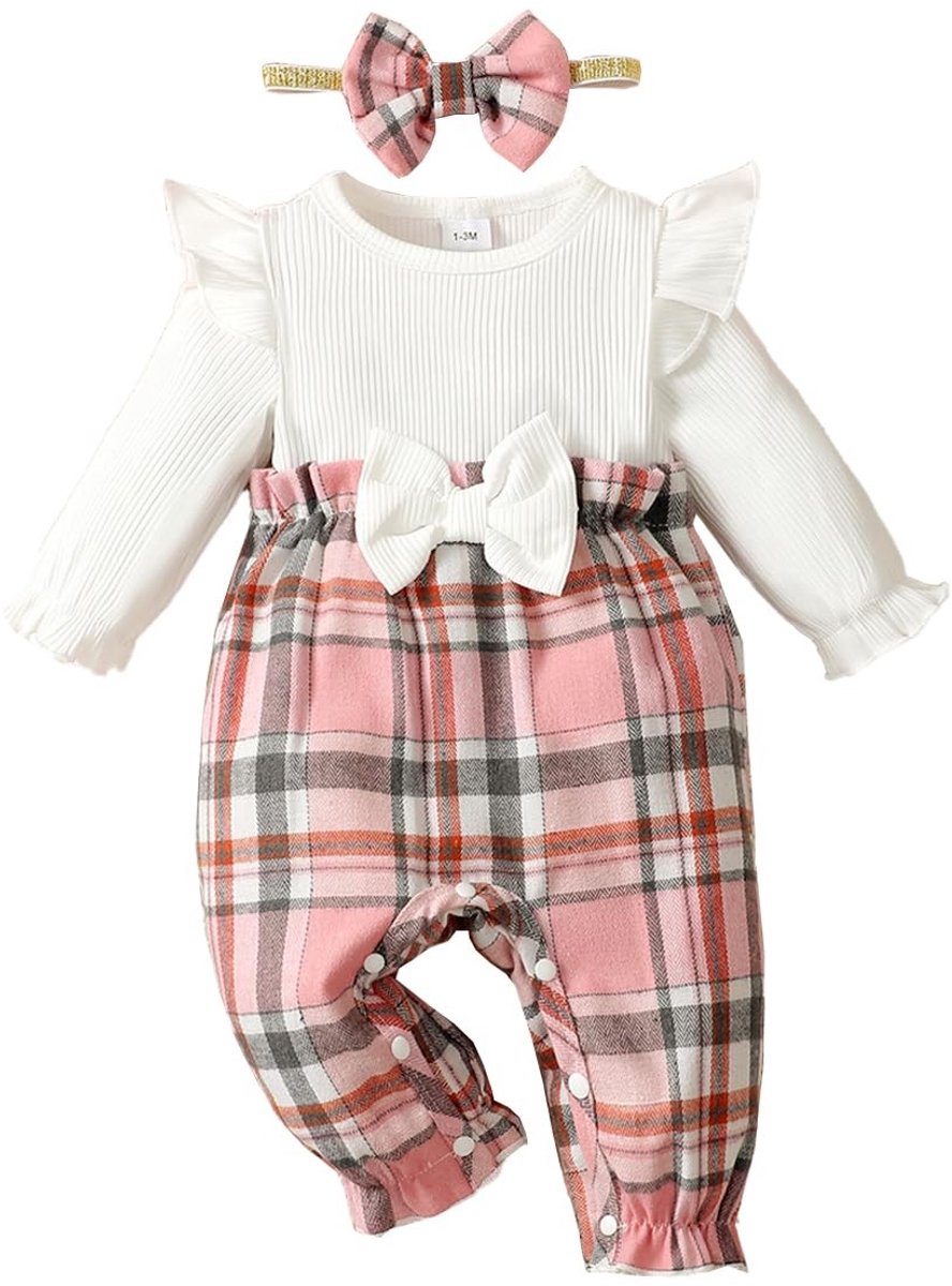 Solidchoice - Baby Meisjes Romper Met Ruffles En Strik