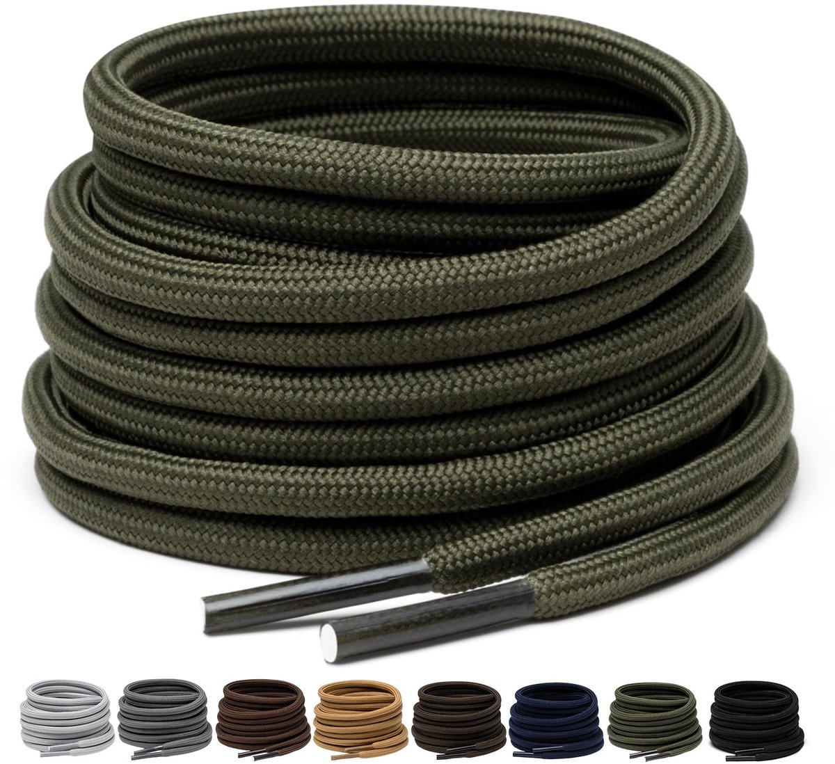 Solidchoice - 2 Pairs Ronde Veters van 4mm voor Buiten- en Wandelschoenen