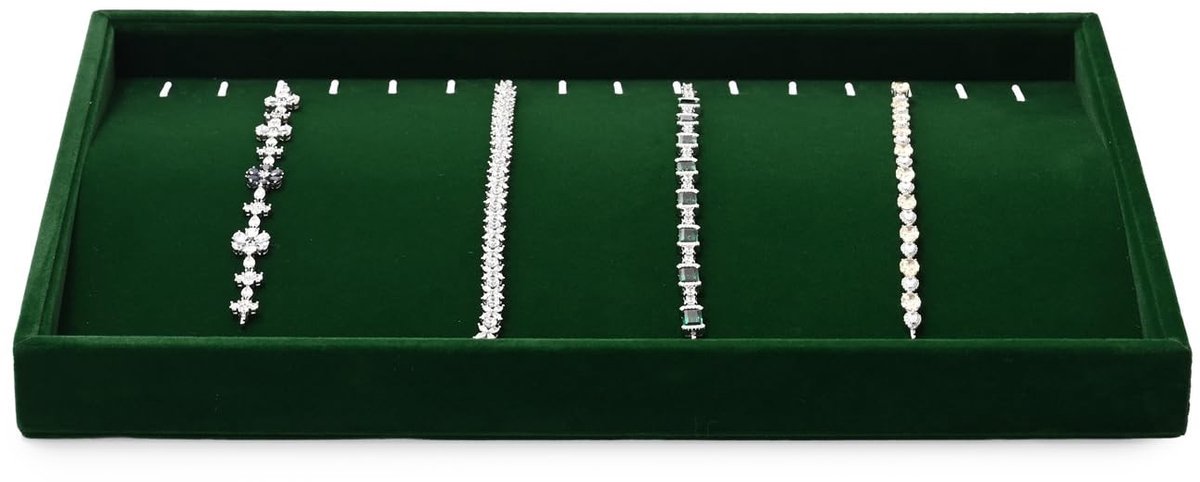 Solidchoice - Stapelbare Velvet Sieradenbox voor Kettingen, 35x24x3.5cm